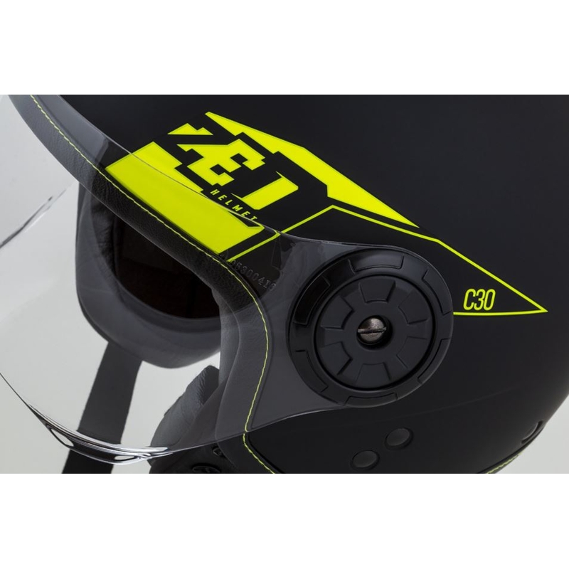 Kask motocyklowy otwarty ZED C30 czarny-fluo żółty matowy