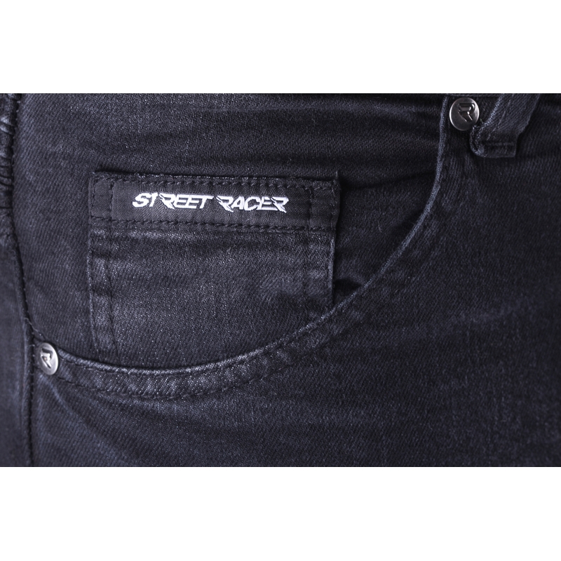 Jeansy motocyklowe Street Racer Spike II CE czarne przedłużone