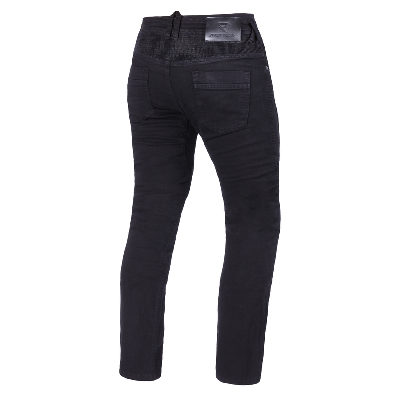Jeansy motocyklowe Street Racer Stretch II CE czarne skrócone