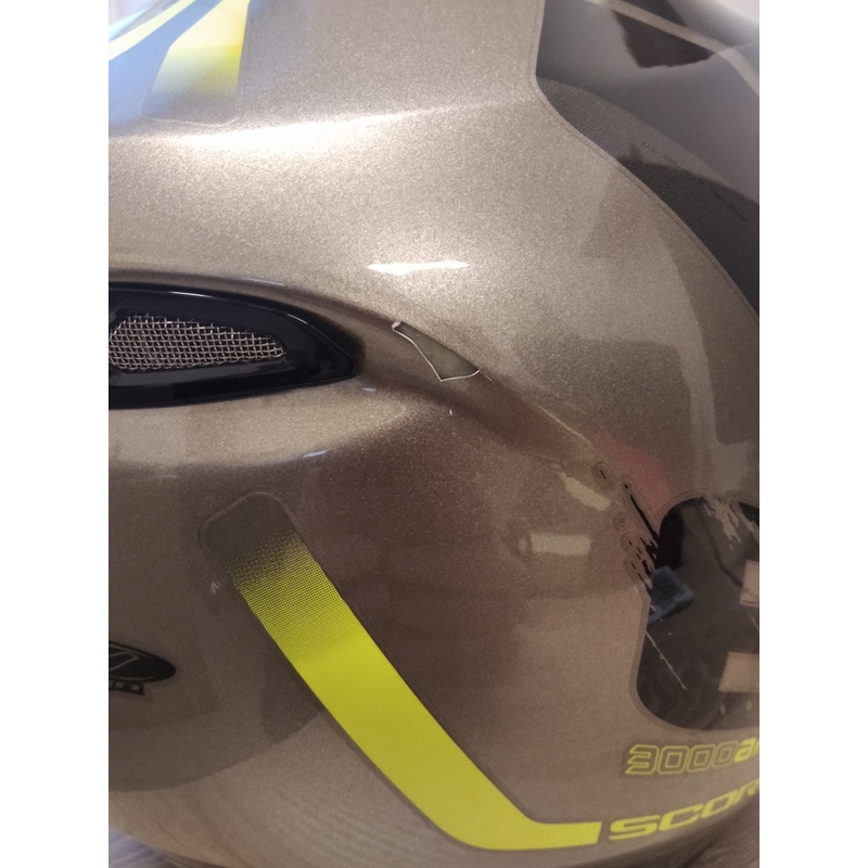 Szczękowy kask motocyklowy Scorpion EXO-3000 Air Creed tytanowo-czarno-fluo żółta - II. jakość