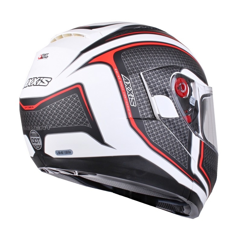 Szczękowy kask motocyklowy Axxis Optimus czarno-czerwono-biały wyprzedaż