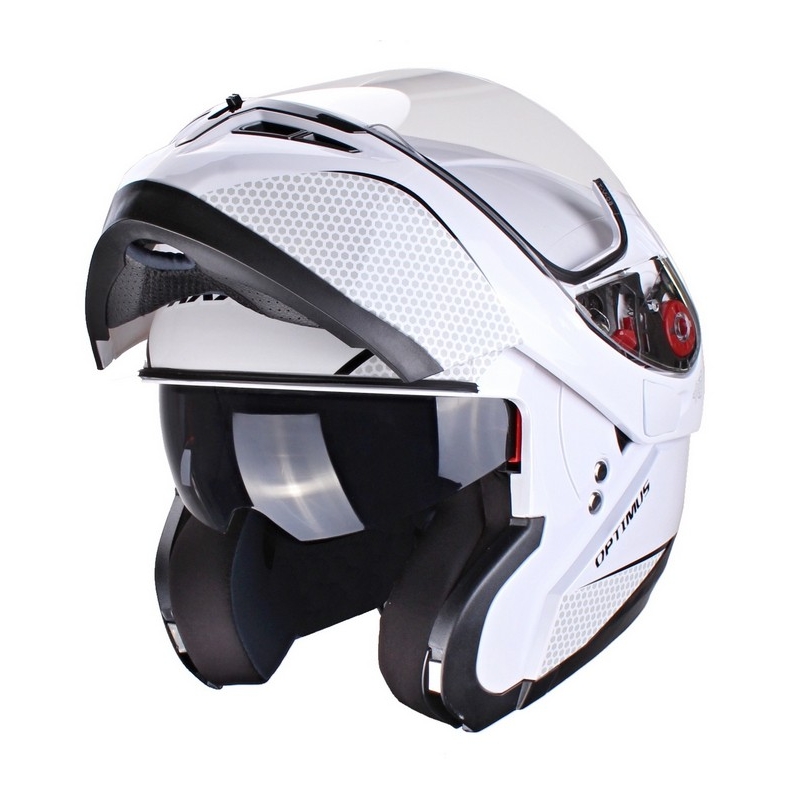 Kask moto szczękowy Axxis Optimus biały wyprzedaż