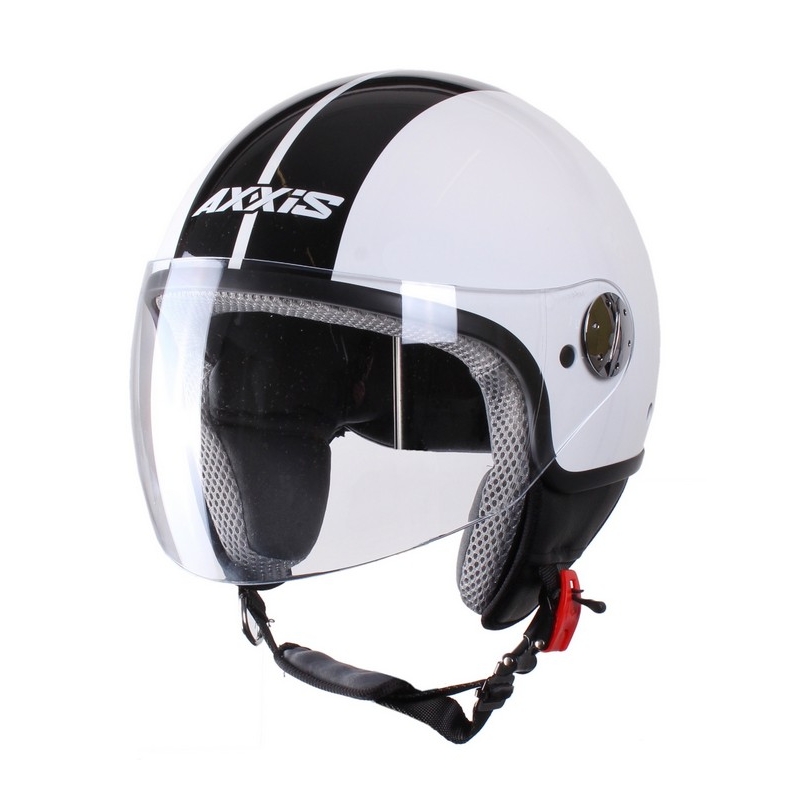 Kask moto otwarty Axxis Zyclo Bitone biało-czarny wyprzedaż