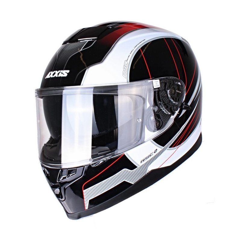 Kask motocyklowy Axxis Debut czarno-czerwony wyprzedaż