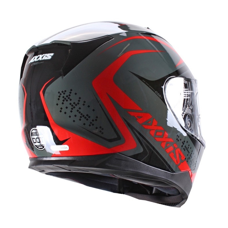 Kask motocyklowy Axxis Alert szaro-czerwony wyprzedaż