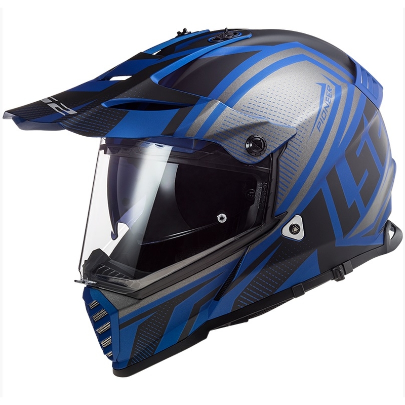 Kask Enduro LS2 MX436 Pioneer EVO Master black-silver-blue