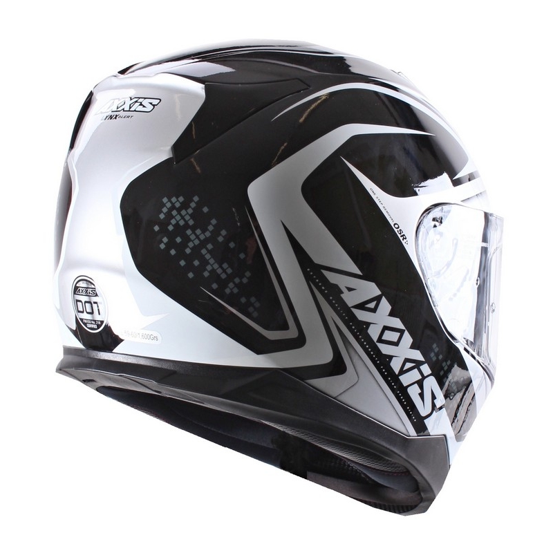 Kask motocyklowy Axxis Alert czarno-srebrny wyprzedaż