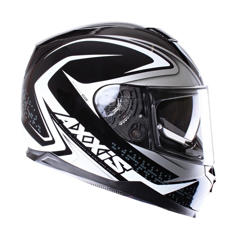 Kask motocyklowy Axxis Alert czarno-srebrny wyprzedaż