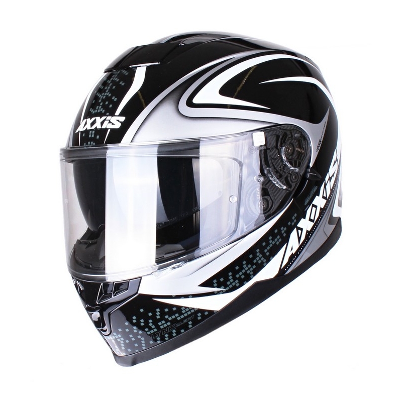 Kask motocyklowy Axxis Alert czarno-srebrny wyprzedaż
