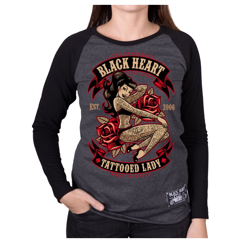 Damska koszulka Black Heart Tattooed Lady
