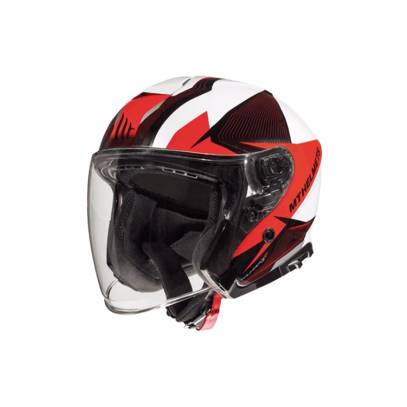 Otwarty kask motocyklowy MT Thunder 3 SV Wing czarno-biało-czerwony - II. jakość