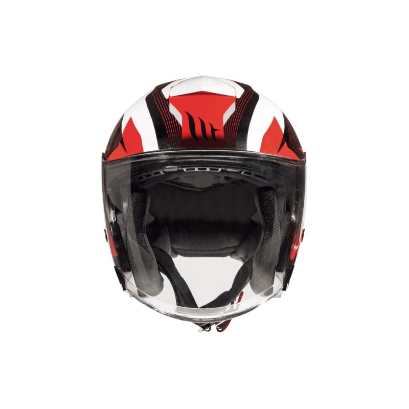 Otwarty kask motocyklowy MT Thunder 3 SV Wing czarno-biało-czerwony - II. jakość