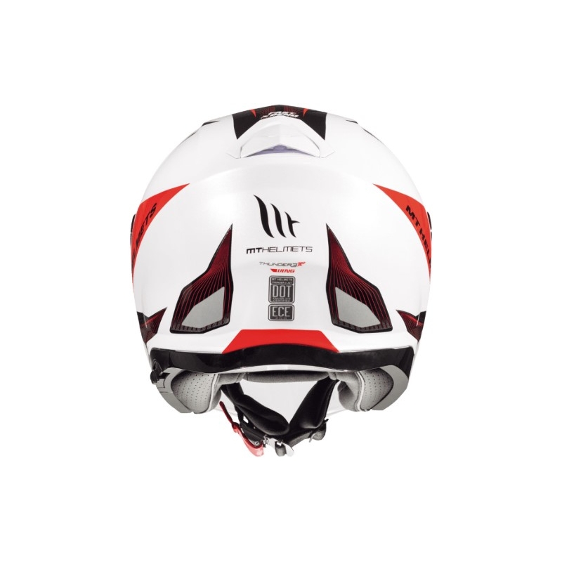 Otwarty kask motocyklowy MT Thunder 3 SV Wing czarno-biało-czerwony - II. jakość