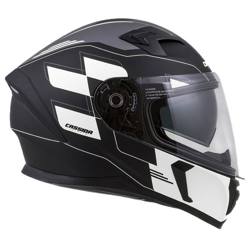 Integralny kask motocyklowy Cassida Integral 3.0 RoxoR czarno-biało-szary - II. jakość