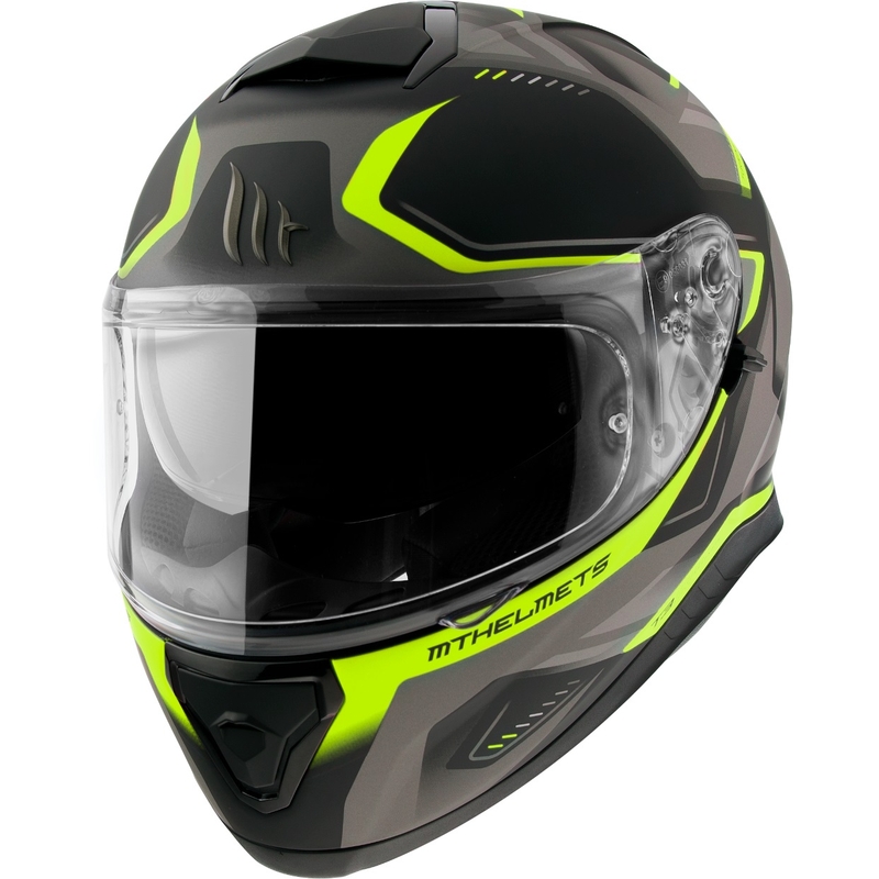Integralny kask motocyklowy MT Thunder 3 SV Turbine czarno-szaro-fluo żółty - II. jakość