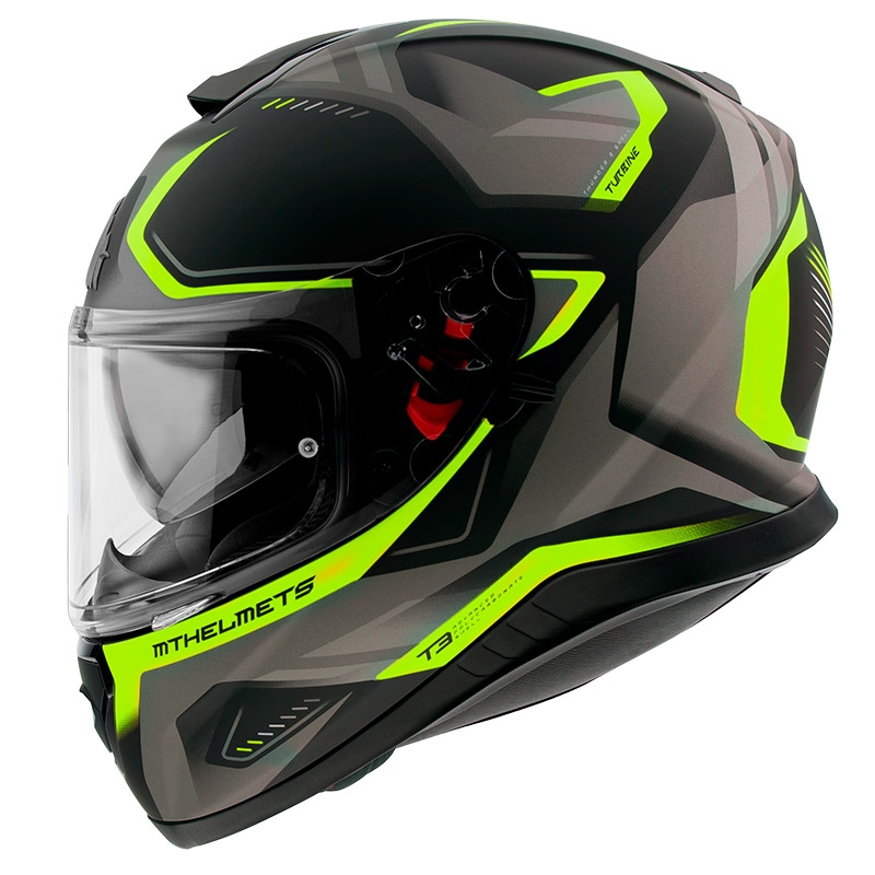 Integralny kask motocyklowy MT Thunder 3 SV Turbine czarno-szaro-fluo żółty - II. jakość