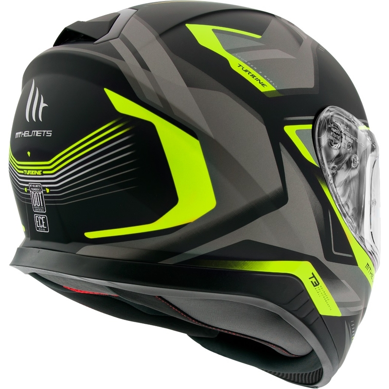 Integralny kask motocyklowy MT Thunder 3 SV Turbine czarno-szaro-fluo żółty - II. jakość