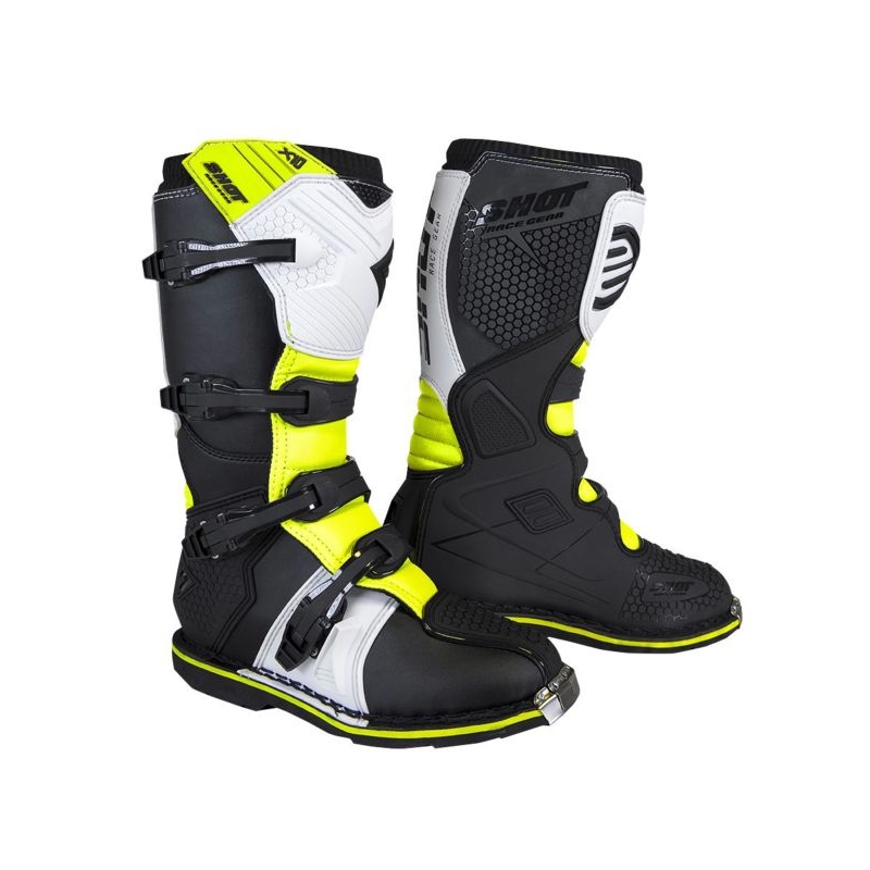 Buty motocykloweShot X10 2.0 biało-fluo-żółte wyprzedaż
