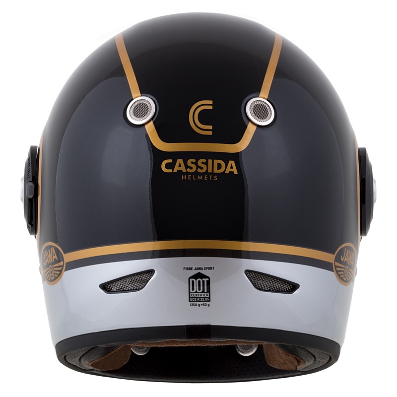 Integralny kask na motocykl Cassida Fibre Jawa Sport czarno-srebrno-złota