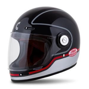 Integralny kask na motocykl Cassida Fibre Jawa Sport czarno-srebrno-czerwona