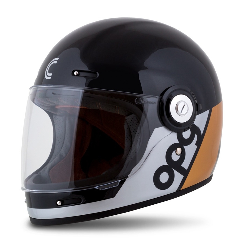 Integralny kask motocyklowy Cassida Fibre OPG czarno-złoto-srebrny wyprzedaż