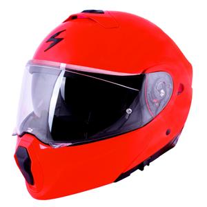 Szczękowy kask motocyklowy Scorpion EXO-930 Solid fluo czerwony