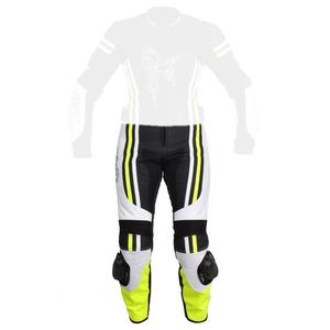 Damskie skórzane spodnie motocyklowe Tschul 554 czarno-biało-fluo żółte wyprzedaż
