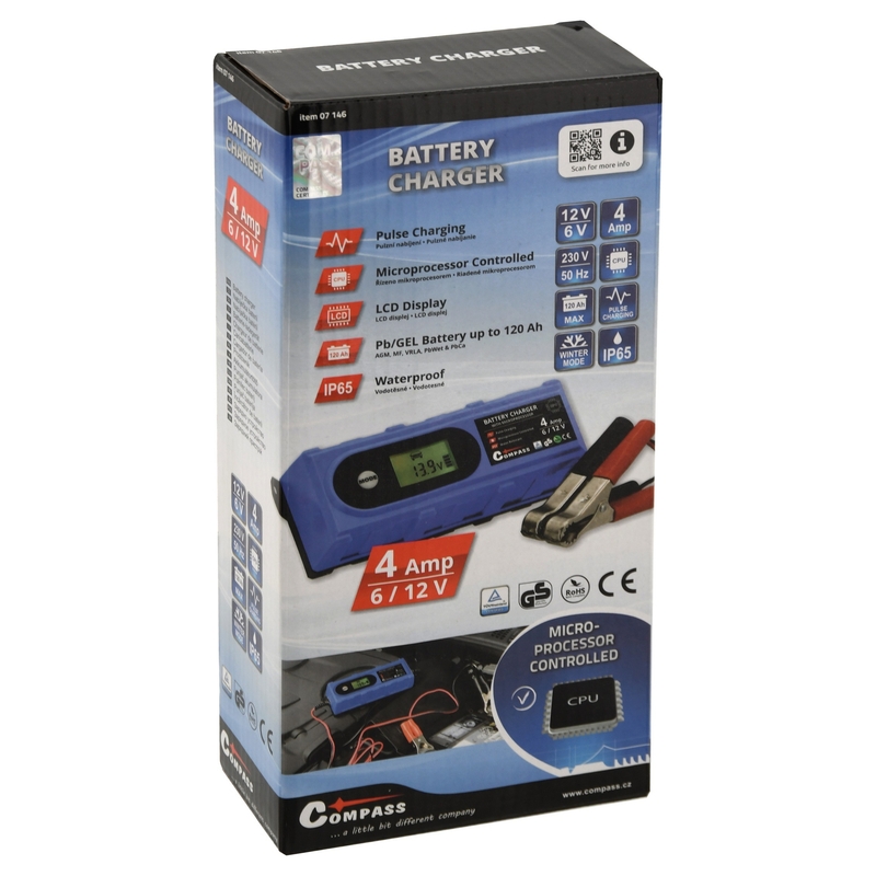 Ładowarka akumulatorów z LCD display 6/12V 3,8 Amp