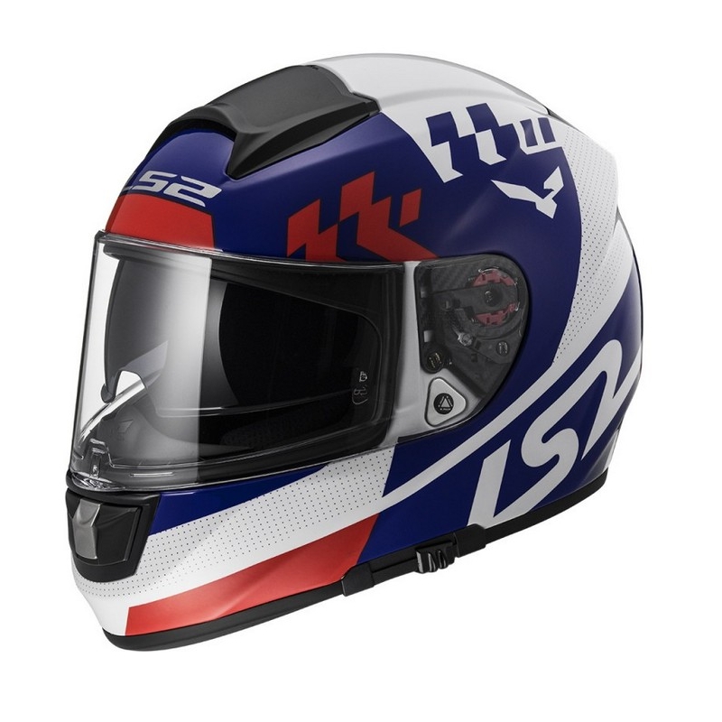Kask motocyklowy LS2 FF397 Vector Podium biało-czerwono-niebieski