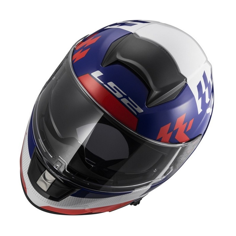 Kask motocyklowy LS2 FF397 Vector Podium biało-czerwono-niebieski