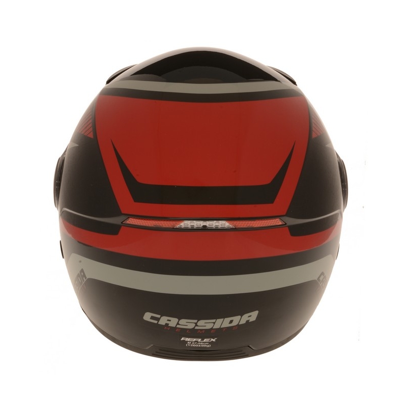Otwarty kask motocyklowy Cassida Reflex czarno-czerwono-srebrny