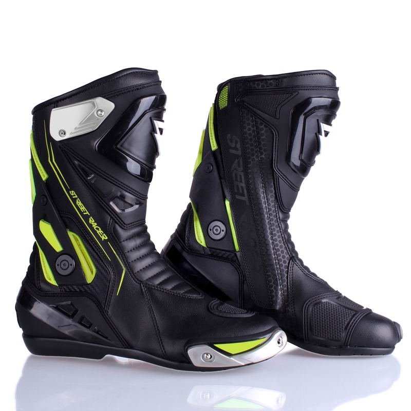 Buty motocyklowe Street Racer GTR czarno-fluo-żółte