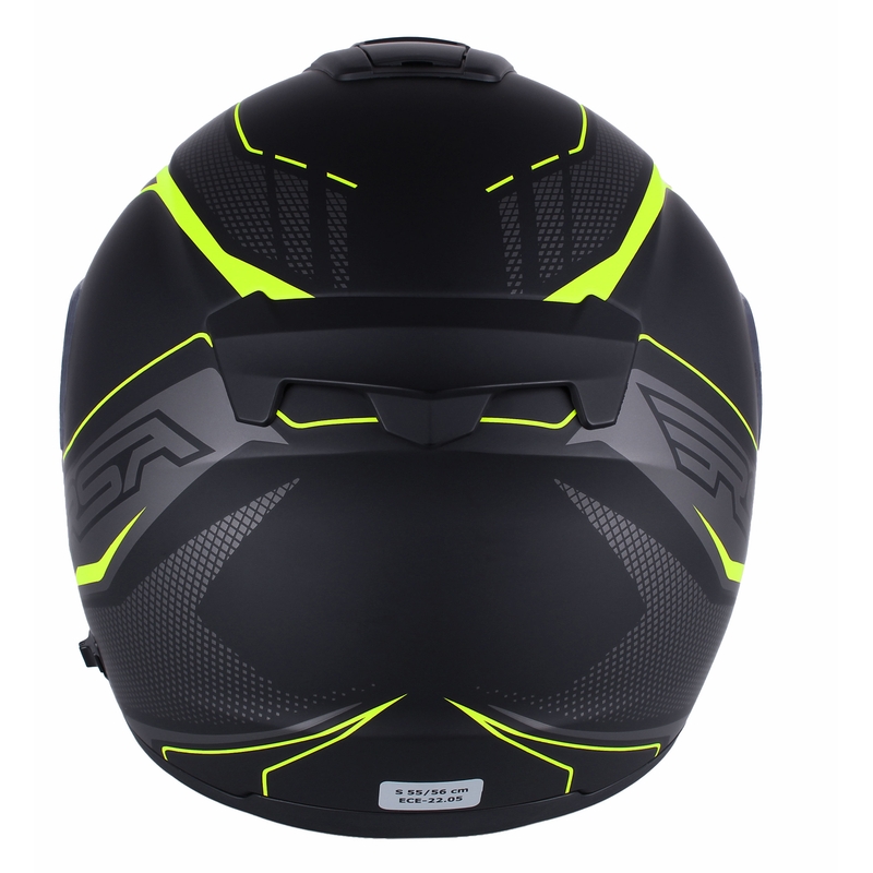 Szczękowy kask motocyklowy RSA Rival czarno-siwo-fluo-żółta