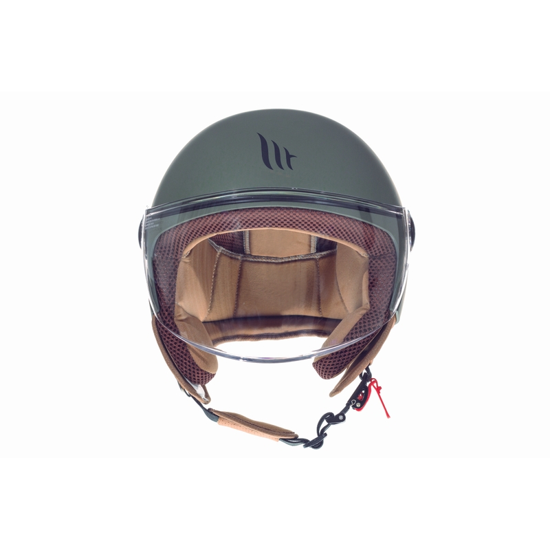 Otwarty kask motocyklowy MT Street zielony matowy - II. jakość