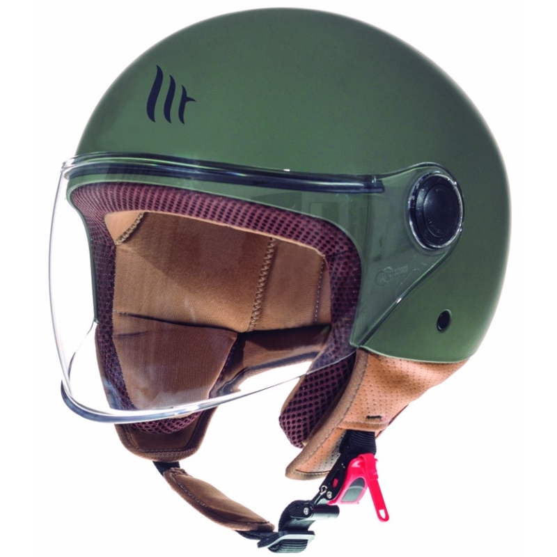 Otwarty kask motocyklowy MT Street zielony matowy - II. jakość