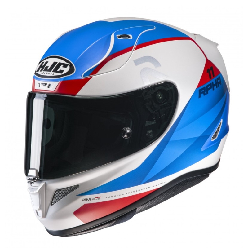 Integralny kask motocyklowy HJC RPHA 11 Texen MC21SF niebiesko-czerwono-biały wyprzedaż
