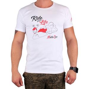 Koszulka z motywem MotoZem Ride your life biała wyprzedaż