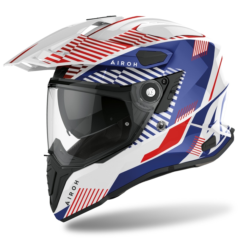 Kask Enduro Airoh Commander Boost 2022 niebiesko-biały błyszczący wyprzedaż