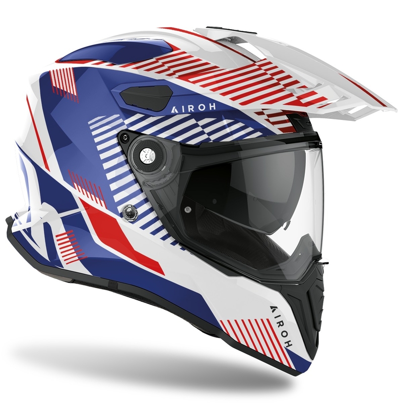 Kask Enduro Airoh Commander Boost 2022 niebiesko-biały błyszczący wyprzedaż