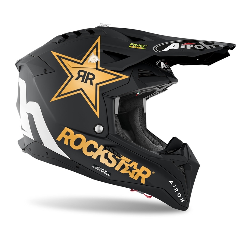Kask motocrossowy Airoh Aviator 3.0 Rockstar 2022 mat czarny wyprzedaż