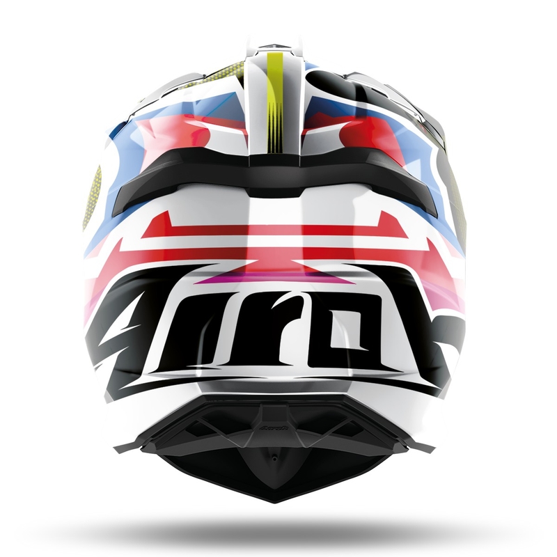 Kask motocrossowy Airoh Strycker View 2022 niebiesko-różowo-biały błyszczący