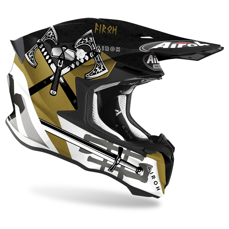 Kask motocrossowy Airoh Twist 2.0 Sword 2021 white-gold-grey wyprzedaż