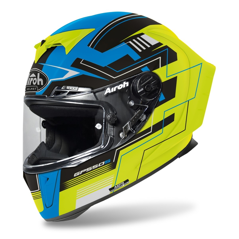 Airoh GP550 S Challenge 2022 integralny kask motocyklowy żółto-niebieski matowy