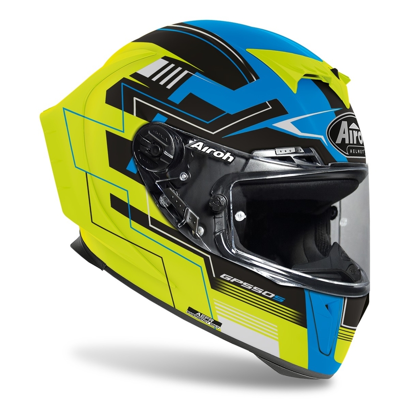 Airoh GP550 S Challenge 2022 integralny kask motocyklowy żółto-niebieski matowy