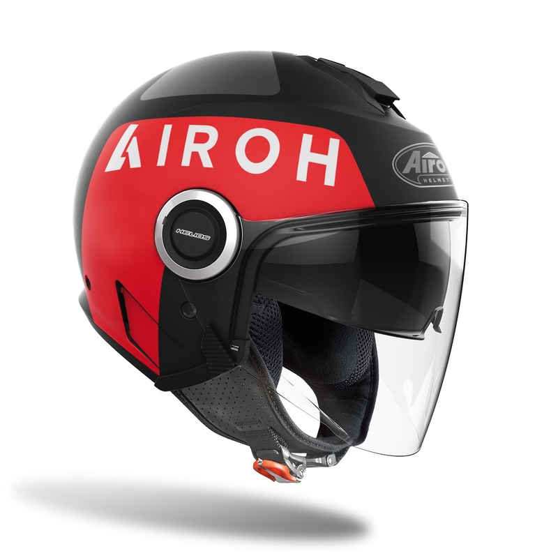 Kask motocyklowy otwarty Airoh Helios Up 2022 czerwono-czarny