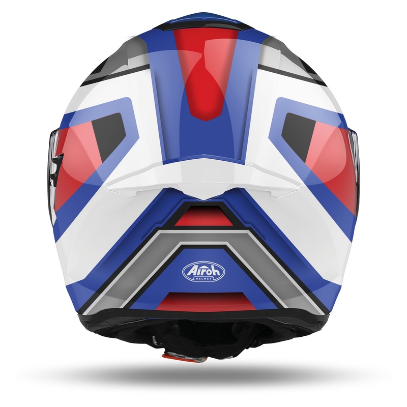 Integralny kask motocyklowy Airoh ST.501 Square 2022 czerwono-niebieski błyszczący wyprzedaż