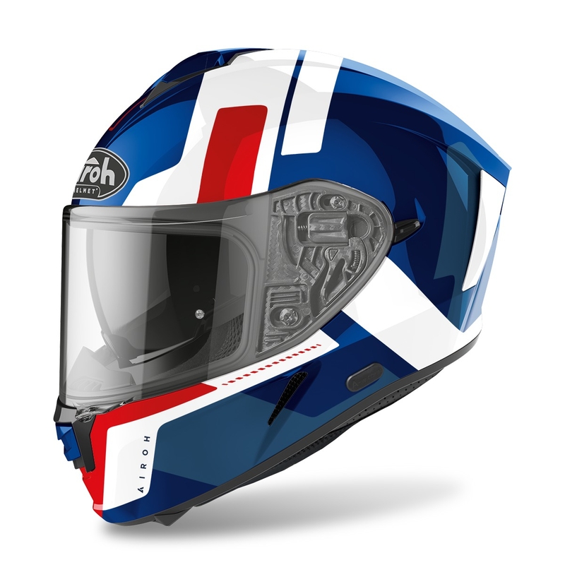 Integralny kask motocyklowy Airoh Spark Shogun 2022 niebiesko-czerwony połysk wyprzedaż