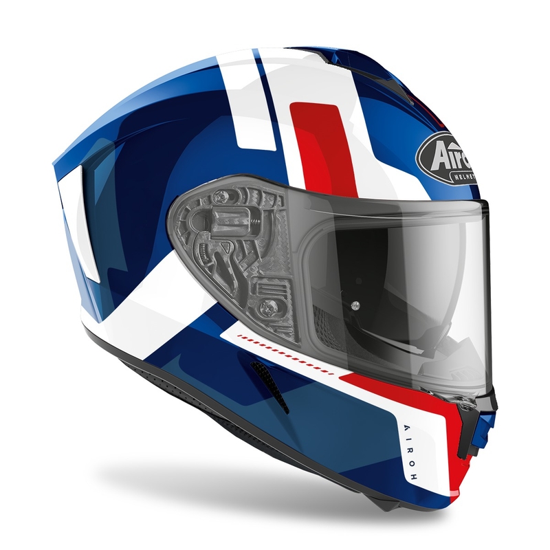 Integralny kask motocyklowy Airoh Spark Shogun 2022 niebiesko-czerwony połysk wyprzedaż