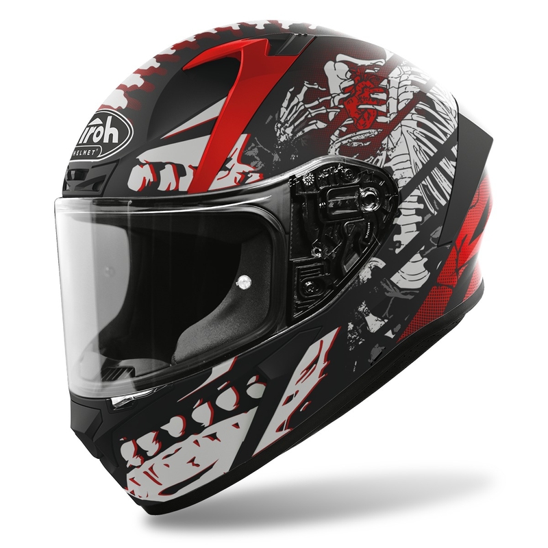 Integralny kask motocyklowy Airoh Valor Ribs 2022 biało-czerwono-czarny mat