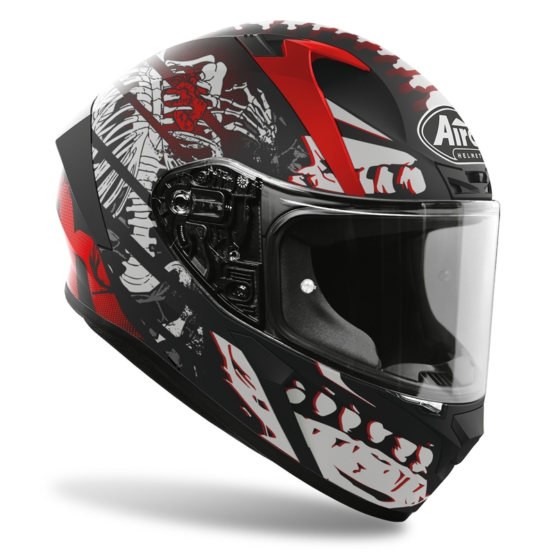 Integralny kask motocyklowy Airoh Valor Ribs 2022 biało-czerwono-czarny mat